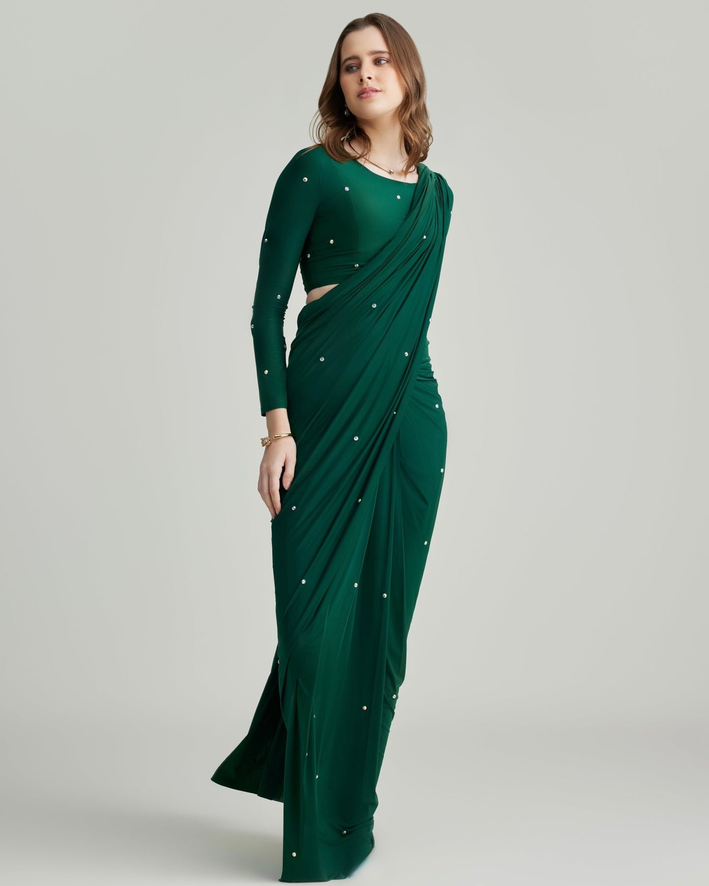 Green 5-Second Sari