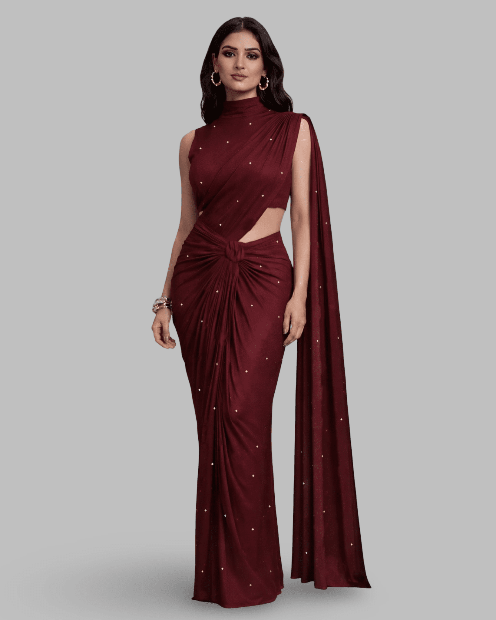 5 Second Sari Maroon (Presale) - holiCHIC