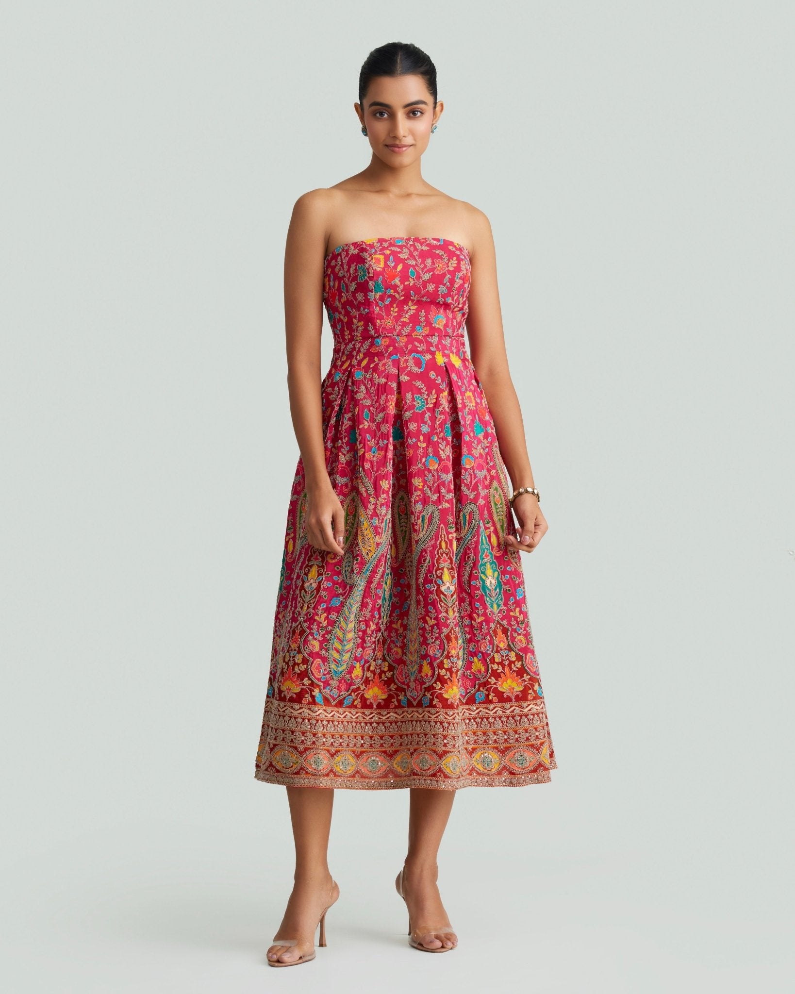 Ayva Strapless Dress - Pink - holiCHIC