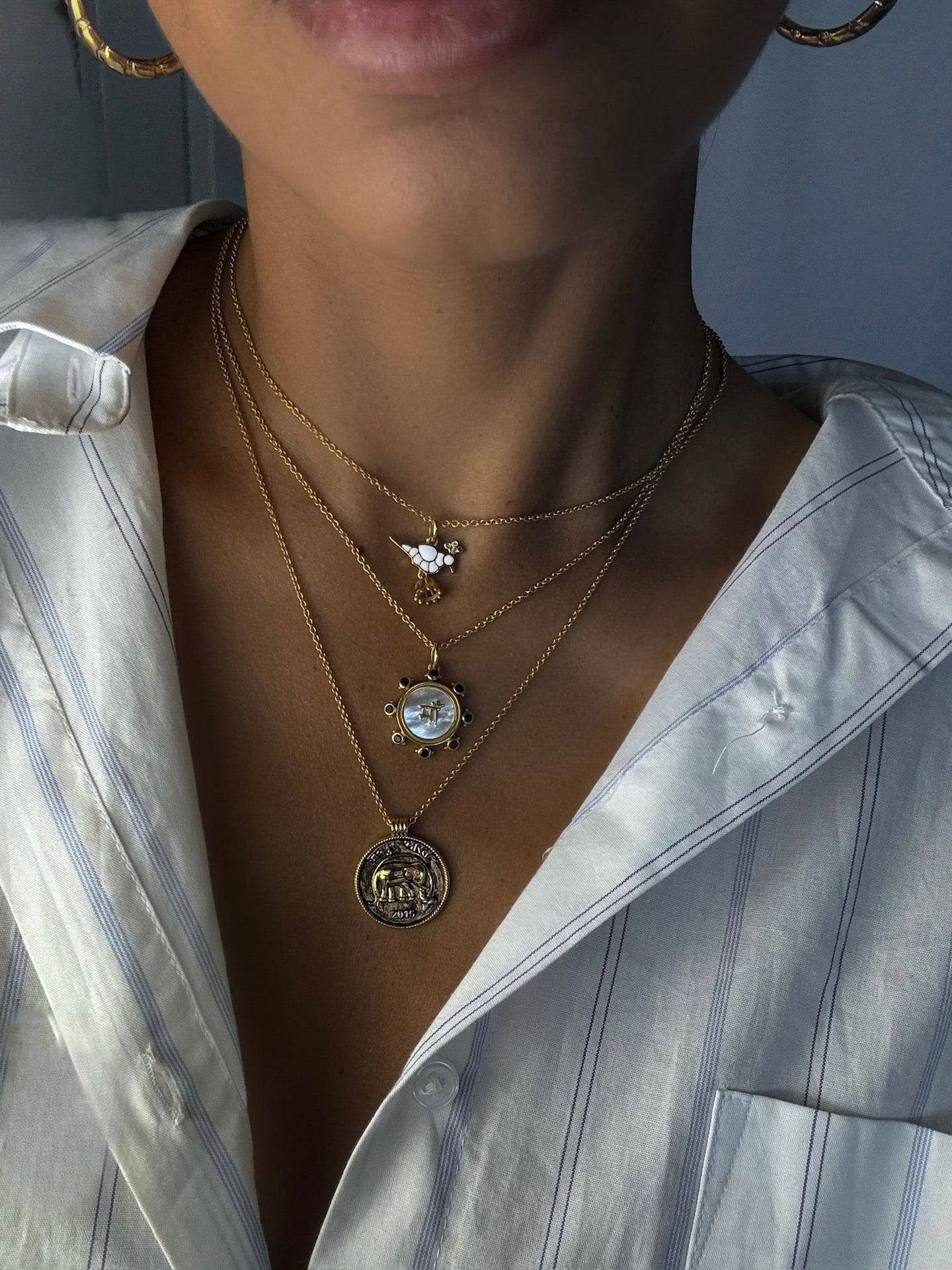 Kumari Coin Necklace Worn