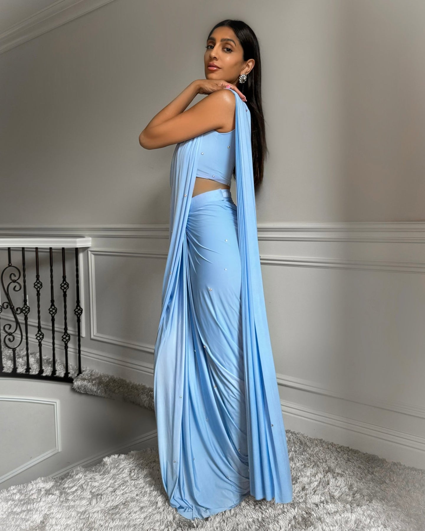 Baby Blue 5-Second Sari
