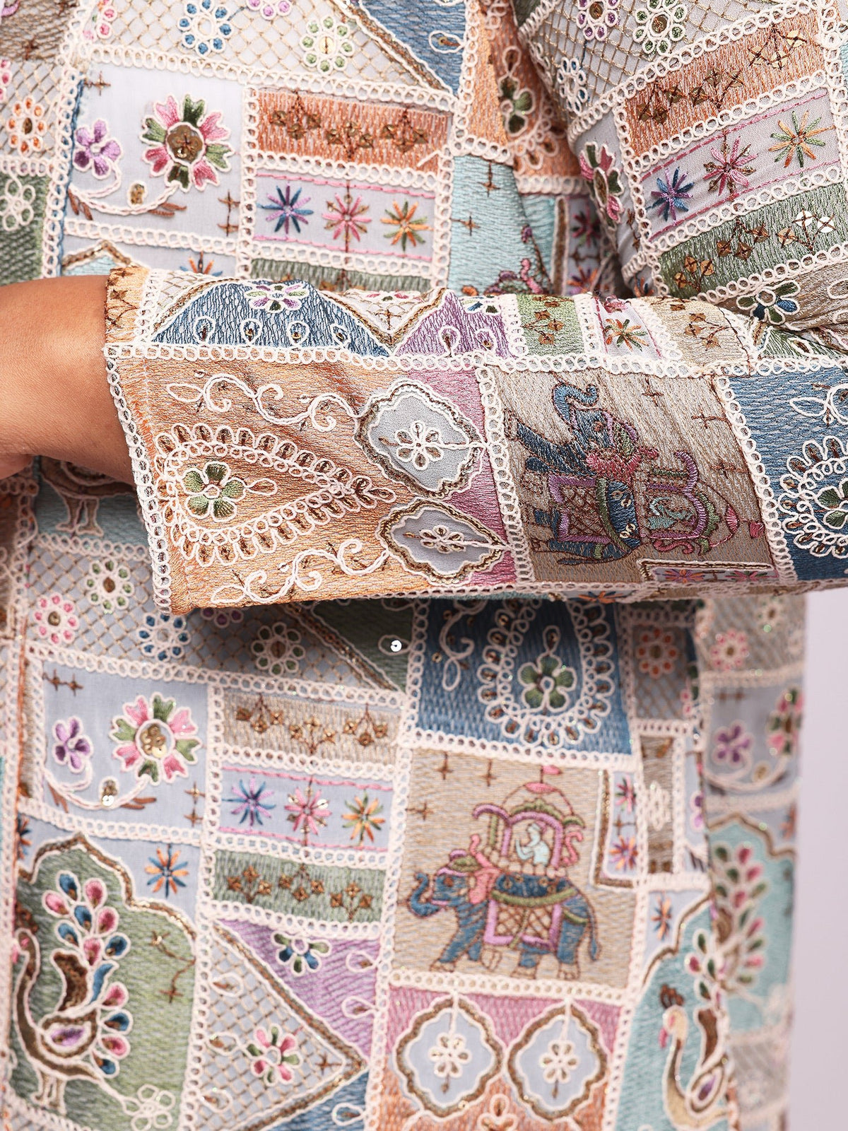Naira Embroidered Kimono Close-Up View