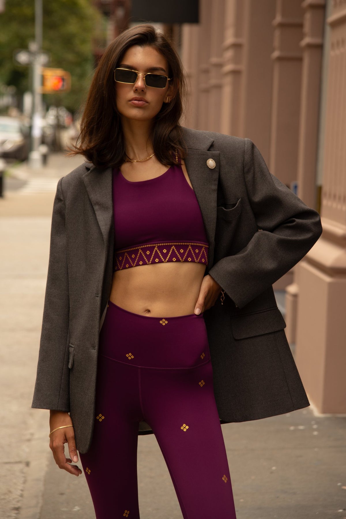 Prana Set in Plum Front Alt View