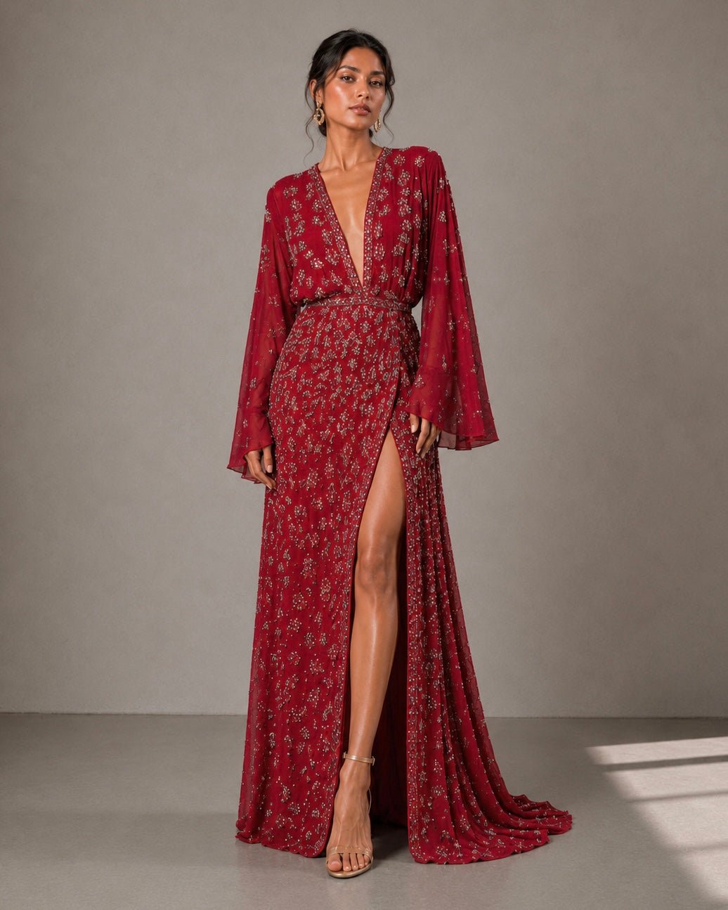 Priya Embroidered Gown (Presale) - holiCHIC
